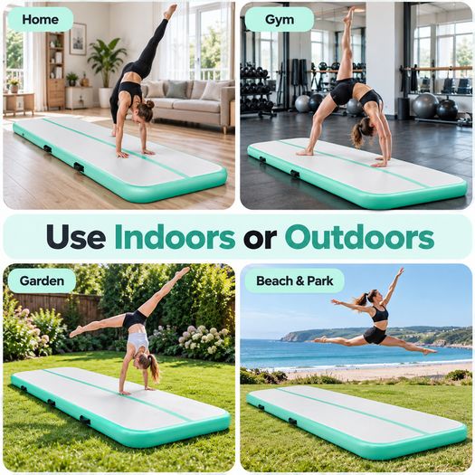 Inflatable Gymnastics Mat 4m with Electric Pump