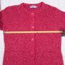 Honor Millburn Fuchsia Pink Textured Boucle Button Up Cardigan Size M Image 8