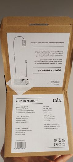 2 New Gaia Plug-In Pendants by Tala with Dimmible Light bulbs