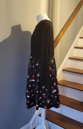 Shein black contrast Xmas dress, Size 4XL / UK24