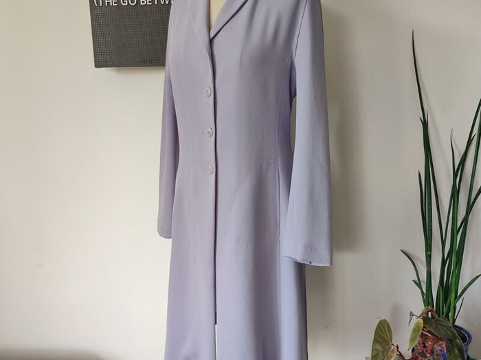 Vintage 1990s Irish designer Quin and Donnelly purple formal jacket midi length S 8 Made in Ireland