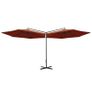 Double Parasol with Steel Pole Terracotta 600 cm Image 4