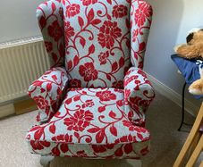 Queen anne style wing back chair