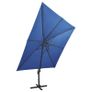 Cantilever Umbrella with Pole and LED Lights Azure Blue 300 cm Image 7