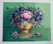 Limited edition lithograph Bouquet by Alain Ragaru 251/295