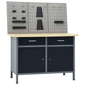 Workbench with Three Wall Panels