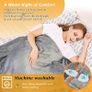 Electric Heated Blanket Throw Flannel Sherpa Fast Heating 180x130cm, 10 Heat Levels & Up-to-9-Hours Auto-Off Timer & LED Display, for Home Office Use, Machine Washable, ETL Certified, Grey Image 6