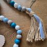 Wooden bead garland - blue Image 3