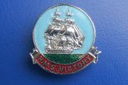 HMS VICTORY (museum ship) - a vintage souvenir/merchandise badge (1960s / 1970s)