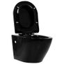 Wall Hung Toilet with Concealed Cistern Ceramic Black Image 4