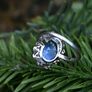 Beautiful Art Deco Sapphire & Diamond Ring - Platinum Image 7