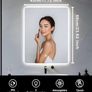 LED Bathroom Mirror For Over Sink, 45 x 60cm Electric Vanity Mirror With Backlit Lights For Shower Shaving, Wall Mounted Dimmable 3 Color Lighting, IP54, Vertically Only Image 2