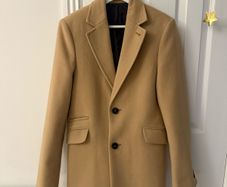 Burton menswear Camel overcoat above knee