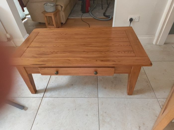 solid oak coffee table