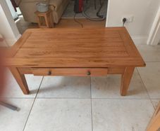 solid oak coffee table