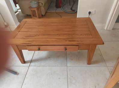 solid oak coffee table