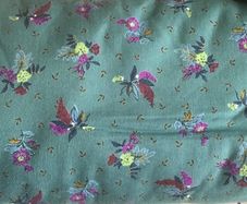 Green fabric with flower design