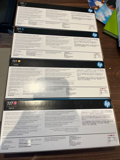 Set of Original HP 727 colour Ink Cartridges