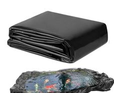 Black LDPE Pond Liner,4m 5m 20 Mil Large Fish Pond Liner, Heavy Duty Flexible Waterproof Sheet for Garden Ponds, Fish Ponds, Water Features, Streams Fountains (4m 5m)