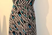 Black, Grey, White and Green Silk Coast dress size 12