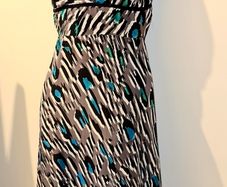 Black, Grey, White and Green Silk Coast dress size 12