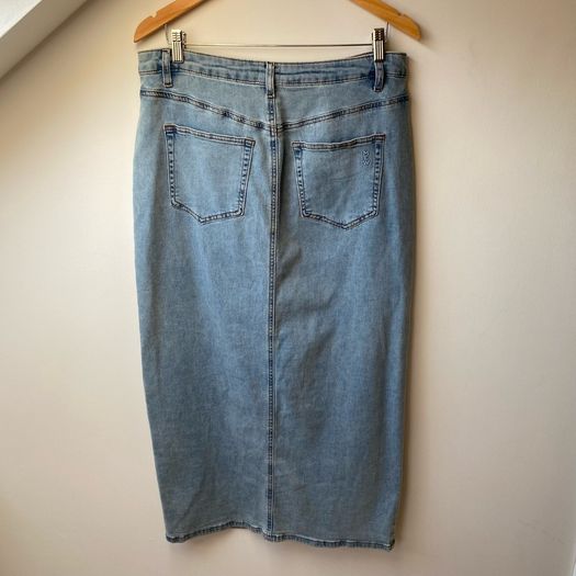 My Essential Wardrobe Denim Maxi Skirt Light Blue Wash