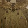 Green Bomber jacket with fur trim hood Image 4