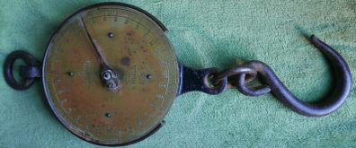 Antique England Salters  Spring Balance Silvesters Patent , To Weigh 500 Lb Scale In Brass And Iron