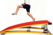 Gymnastics Springboard for Kids Vaulting Training Fitness Playing, Portable Curved Spring Board, Hard Wood Practice Equipment, Elastic Board for Home Room Athletics Training