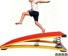 Gymnastics Springboard for Kids Vaulting Training Fitness Playing, Portable Curved Spring Board, Hard Wood Practice Equipment, Elastic Board for Home Room Athletics Training