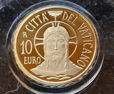 Vatican City Francis Baptism 2015 10 Euro Proof Gold 3 Gram Coin