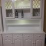 White painted kitchen dresser with glass display cabinets Image 8