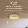 Bohemia Smart LED ceiling light, Rattan design, 3W speaker, RGBIC Image 2