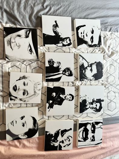 High quality prints on wood. 16cmx16cmx2.5