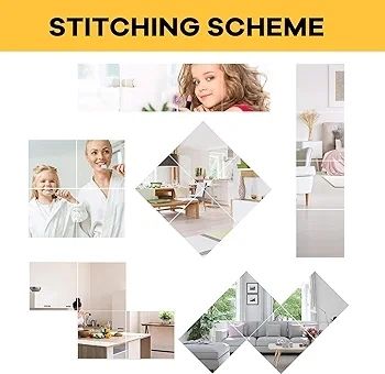 Full length mirror Tiles, 30cm x 30cm 4 Pack-Self Adhesive Real Glass Frameless Wall Mirrors for Home Decoration