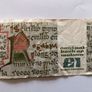 1989 Irish 1 Punt Pound Note Series B Image 2