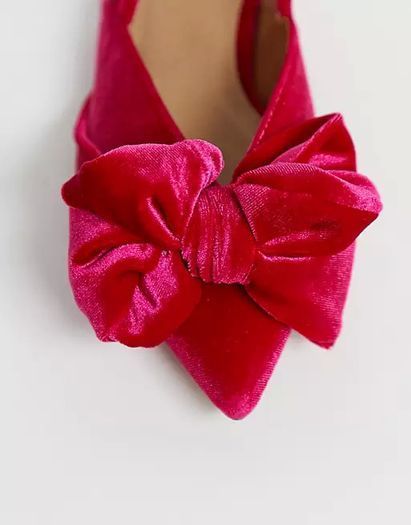 Asos Pink Velour Bow Slingback