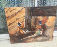 oil painting birds free postage