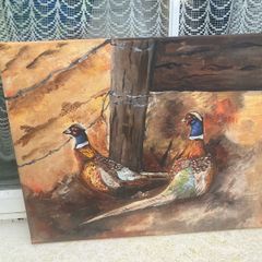 oil painting birds free postage