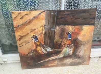 oil painting birds free postage