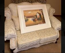 3 foot wide Potrait of vintage harbour