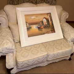 3 foot wide Potrait of vintage harbour