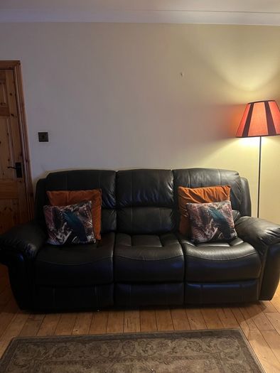 Leather recliner couch