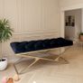 Metal-Framed Bench 100x40cm Gold Frame / Velour Image 7