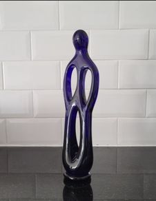 Bristol Blue Glass sculpture (38cm tall)