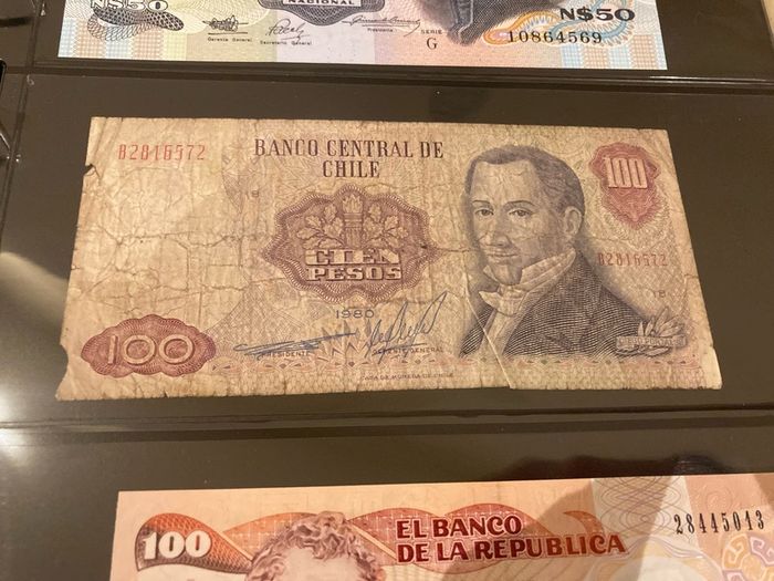 Chile 100 pesos 1980 banknote