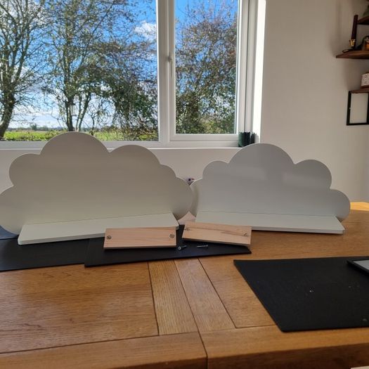 Set of two floating cloud shelves