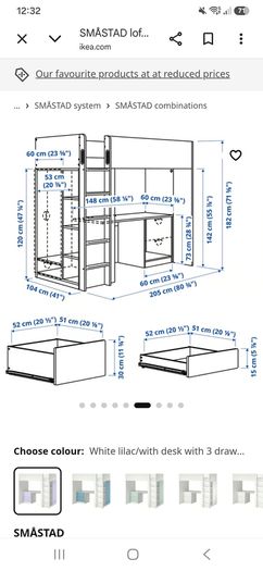 Bunk bed with desk and storage