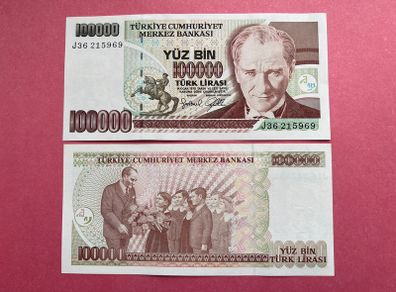 Turkey  100,000  Lirasi  1997  Pick 206b  ( Uncirculated )