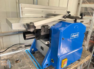 Scheppach HMS850 Planer Thicknesser, 1250W 8000rpm, 204mm Width, 120mm Height, Hand Crank Height Adjustment + new blades